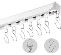 Rails pour rideaux de plafond - 5,4 m de support pour plafond - Crochets de séparation de pièce - Rideaux à montage mural pour l'intérieur - Systèmes de rails pour rideaux