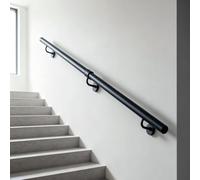 Rails rampe escalier 30-600cm pour marches intérieures extérieures, main courante antidérapante avec support, barre appui murale pour porche loft couloir grenier(360cm)