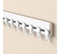 Rails Rideaux Plafond Tringle À Rideau Ultra-fin Barres À Rideaux Glisseur En Aluminium Pour Séparation De Pièce, Salon, Chambre, Fenêtre À Ouverture Intérieure(White-W,500cm(4 * 125cm))