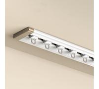 Rails Rideaux Plafond Tringle À Rideau Ultra-fin Barres À Rideaux Glisseur En Aluminium Pour Séparation De Pièce, Salon, Chambre, Fenêtre À Ouverture Intérieure(White-C,125cm/4.1ft)