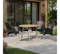 Raimund - Chaise d'extérieur, Noir Anthracite, 4 Chaises Fabriqué en Italie