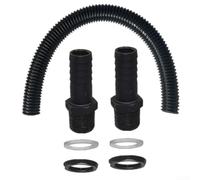 Rain Link Kit de connexion de deux citernes d'eau, ensemble de connecteurs de tuyau flexible de 38 mm avec écrous et joints pour le stockage et la récolte de l'eau en plein air (1 m)