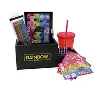 Rainbow High Lot de 5 stylos à bille avec paille avec 3 feuilles avec autocollants, 20 pierres adhésives et 5 stylos à gel, produit officiel (CyP Brands)