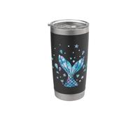 Rainbow Mermaid Theme Mermaid Tail Pink Blue Mermaid Scales Gobelet isotherme en acier inoxydable double paroi