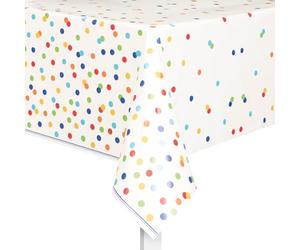 Rainbow Polka dot - Happy Birthday - Nappe en plastique - 7 ft x 4.5 ft - Lot de 1, 84" x 54"