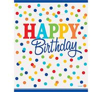 Rainbow Polka dot - Happy Birthday - Sacs cadeaux pour anniversaire - 9 inches x 7 inches - Lot de 8
