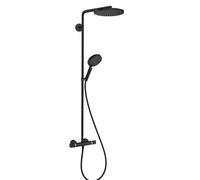 Hansgrohe Ensemble douche mural Raindance Select S 240 1 jet PowderRain avec thermostat noir mat