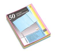 Rainex Paquet de 50 chemises 1 rabat latéral carte 250 grammes Assortis