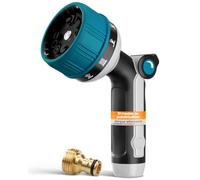 rainfactory pistolet arrosage - douchette jardin multifonction avec 10 modes de pulvérisation, haute pression et poignée ergonomique - lance arrosage avec embout tuyau 3/4" en laiton