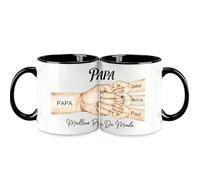 Rainsar Tasse Personnalisée Pour Papa, Personnalisable, Avec Inscription Et Nom, Cadeau De La Fête Des Père - Noël, Anniversaire Beau Père - 320 mL Céramique