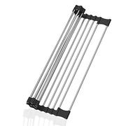 Rainsworth Egouttoir Vaisselle, Portable, Égouttoir à Vaisselle Pliable pour Sécher Fruits, Légumes et Assiettes, Egouttoir Vaisselle INOX, Egoutoire Vessaille Polyvalent, 43.5x28.5 cm, Noir (Neuf)