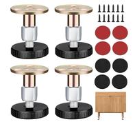 Rairsky 4 Pièces Pied de Table Reglable, 27-64mm | Percés ou Auto Adhésifs,pour Meuble,Table,Canapé,Plan de Travai