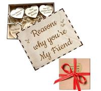 Raisons pour lesquelles cartes, cartes de coeur en bois | 10 raisons pour lesquelles vous êtes mon ami dans la boîte sentimentale | Affirmations quotidiennes, cartes en bois, inspiration pour les anni