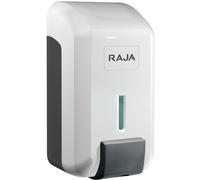 RAJA Distributeur de savon liquide et gel hydroalcoolique en ABS réservoir amovible de 700 ml - Blanc