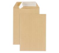 RAJA Pochette kraft brun C4 229 x 324 mm 120g sans fenêtre - autocollante bande protectrice - Lot de 250