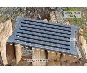 RAJCA-GUSS Grille de poêle 40x20 cm Fonte Grille de cheminée carrée Grille de cendrier Poêle à bois Grille de four Grille de four Cheminée