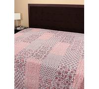 RAJRANG Double Traditionnelle Taille Feuilles Couvre-lit Blanc pour la Maison
