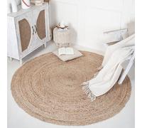 RAJRANG Tapis Rond en Jute-Tapis de décoration de Sol réversible tressé Naturel pour Chambre moderne-122 cm