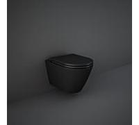 RAK Feeling WC Set mit WC-Sitz spülrandlos, schwarz matt