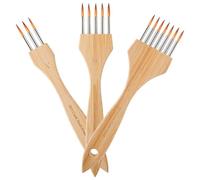 Rake Brush for Painting - Ensemble professionnel en 3 pièces, peigne de texture en laine en nylon, pinceau à dents à dents avec application lisse | Outils d'art pour la poterie artisanale de l'aquarel