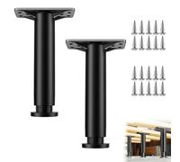 Rakiuty Pieds de Lit Réglable13cm-22cm Pied de Meuble Salle de Bain Pied,Pieds de Meuble,Pieds de Meubles Réglables,pour Table Chaise Armoires Canapé Jambe,Noir,2 Pièces (13cm-22cm)