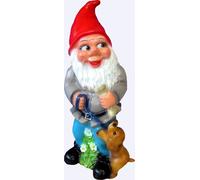 Rakso Grand Nain De Jardin XXL Avec Chien 70 Cm Figurine Décorative Multicolore