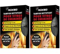 RAKSO Nettoyant Vitre Insert Cheminée - 2 Nettoyants Vitre Poêle à Bois, Nettoyant Vitre Cheminée, Nettoyant Insert Cheminée, Nettoyant Bois, Produit Nettoyage Vitre Insert Cheminée (Lot de 2)