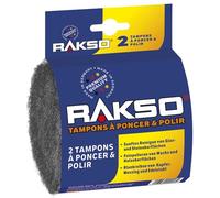 RAKSO Pads de Ponçage et de Polissage Fin - 2 Pads, Laine d'Acier pour Finition Précise et Entretien, nettoyage doux, polissage, polissage fin de la cire
