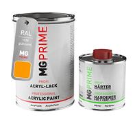 RAL 1028 Jaune melon brillant, pot de peinture acrylique + durcisseur 1,5 L | Melon yellow, Kit 2K peinture + durcisseur, à séchage rapide