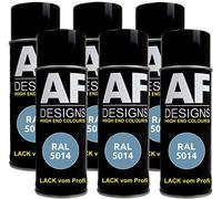RAL RAL Lot de 6 bombes de peinture pour voiture en spray RAL5014 Bleu pigeon brillant
