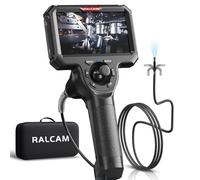 Ralcam Caméra Endoscopique avec Lumière, Endoscope 360°, Écran 5" HD, 1280×720, IP67, Caméra Inspection Canalisation Voiture (6,2 mm Sonde/Câble Semi-Rigide 1.5 m)