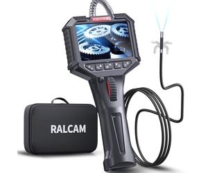 Ralcam Caméra endoscopique avec lumière - Endoscope 6,2 mm, caméra 3,5" HD 720P avec 6 LED, étanche IP67, câble Semi-Rigide 1 m, télescopique pour Voiture