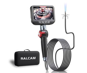 Ralcam Endoskopkamera mit Licht Endoscope Camera - Endoskop 8,5 mm Inspektionskamera 4,3" HD 1080P Rohrkamera, Kameras mit 10 LED, IP67 Wasserdicht 2M Halbstarre Kabel Teleskopkamera Kfz Werkzeug