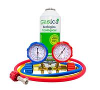 Ralertreik Pack Gasica V2 Gaz réfrigérant écologique Remplacement du R22/R407/R32 et R410A (1 bouteille + manomètre + clé)