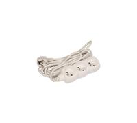 Rallonge 3 prises avec/u 5m/H05VV-F 3G1/blanc P0315