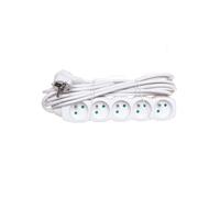 Rallonge 5 prises avec/u 5m/H05VV-F 3G1/blanc P0515 rallonge