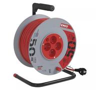 Rallonge, 50m / 230V, bobine, 4 prises de courant