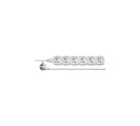 Rallonge 6 prises avec/u 5m/H05VV-F 3G1/blanc P0615