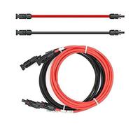 Rallonge à Deux Faces Connecteur Solaire Câble Solaire Rouge/Noir 4mm ² avec Prise Longueurs Différentes (1m Jusqu'À 50m), Made in Germany (6m)