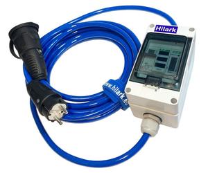 Rallonge avec fusible, compteur d'énergie et indicateur de phases H07BQ-F 3x2,5mm² bleue 3m