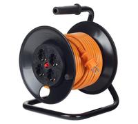 Rallonge Bachmann 4xSchuko, fusible thermique, châssis métallique, IP20, câble HO5VV-F 3G2,5 mm², 25 m, orange