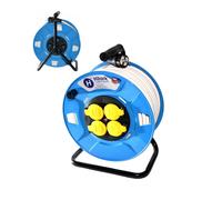 Rallonge blanche sur enrouleur plastique OWY H05VV-F 3G1,5 1-50m