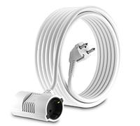 Rallonge câble MutecPower - Prise Schuko avec connecteur à 2 Voies coudée à 90 °- Prise UE - CEE 7/7 à 2 Prises CEE 7 - jusqu'à 250V- 50Hz - 16A - Longueur 10m