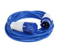 Rallonge CEE 10 m, 230 V, 16 A, ultra sûre, robuste, câble de caravane, câble de camping H07BQ-F de couleur de signalisation bleu, IP44, câble d'alimentation de force pour camping-car, camping