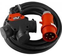 Rallonge CEE 10m SCHUKO 3 voies H07RN-F 5x2,5mm Câble électrique en caoutchouc