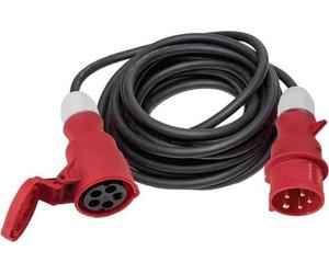 Rallonge CEE avec fiche à changement de phase 32 A 400 V 10m H07RN-F 5x4mm² noir IP44