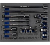 Rallonge coudée HASKYY avec adaptateur pour clés à douille 1/4, 3/8 et 1/2 pouce et articulation à cardan