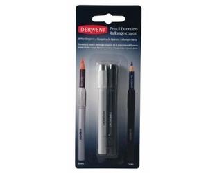 Rallonge-crayons Derwent - Lot de 2 - Diamètre 7mm et 8mm - Noir, Argent - Métal