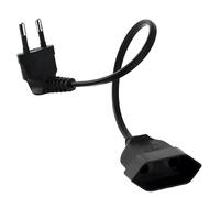 Rallonge d'alimentation Noire Coudée 90° pour Appareils Électroniques, Câble Alimentation TV avec Prise Mâle Femelle, Petite Rallonge Prise Gain de Place pour PC, Moniteur et Électroménager