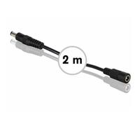 HQ-Power Rallonge avec connecteur DC (mâle-femelle) 5,5 x 2,1 mm 24 V 3 A 2 m Noir